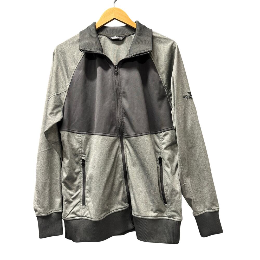The‎ North Face Jacket Mens Large Gray Full Zip Tech Fleece Zippered Pockets